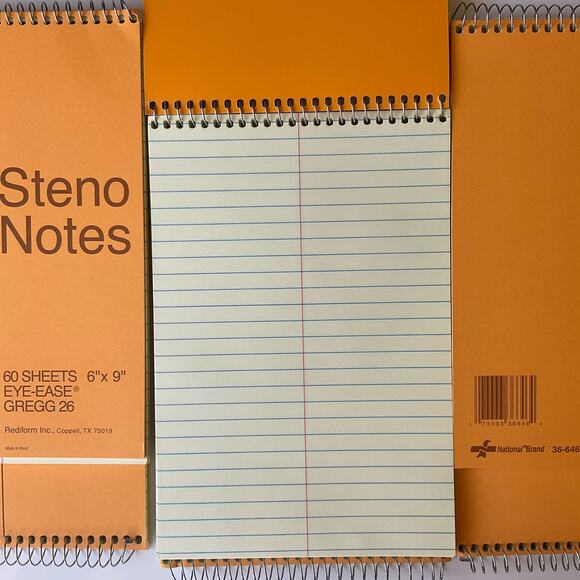 National Brand Steno Notebook with Brown Board Cover, Green Eye-Ease Paper, 6 ct - Picture 3 of 4